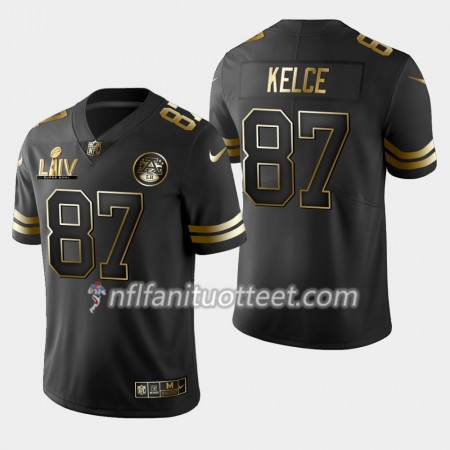 Miesten Kansas City Chiefs NFL Pelipaita Travis Kelce 87 Nike Musta Golden Edition